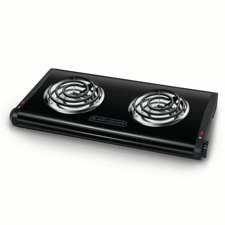 BLACK+DECKER Double Burner Portable Buffet Range, Black, (Best Portable Electric Oven)