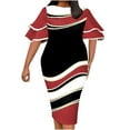 thumbnail image 2 of BadyminCSL Plus Size Women Vintage A-Line Swing Casual Party O-Neck Dresses, 2 of 4
