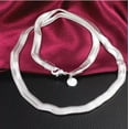 thumbnail image 2 of EOEMY 16-24Inch 925 Silver 6mm Wide Flat Snake Chain Men Popular Long Necklace X01-16, 2 of 3