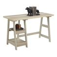 thumbnail image 3 of Scranton & Co Contemporary Wood Trestle Desk in Weathered White, 3 of 5