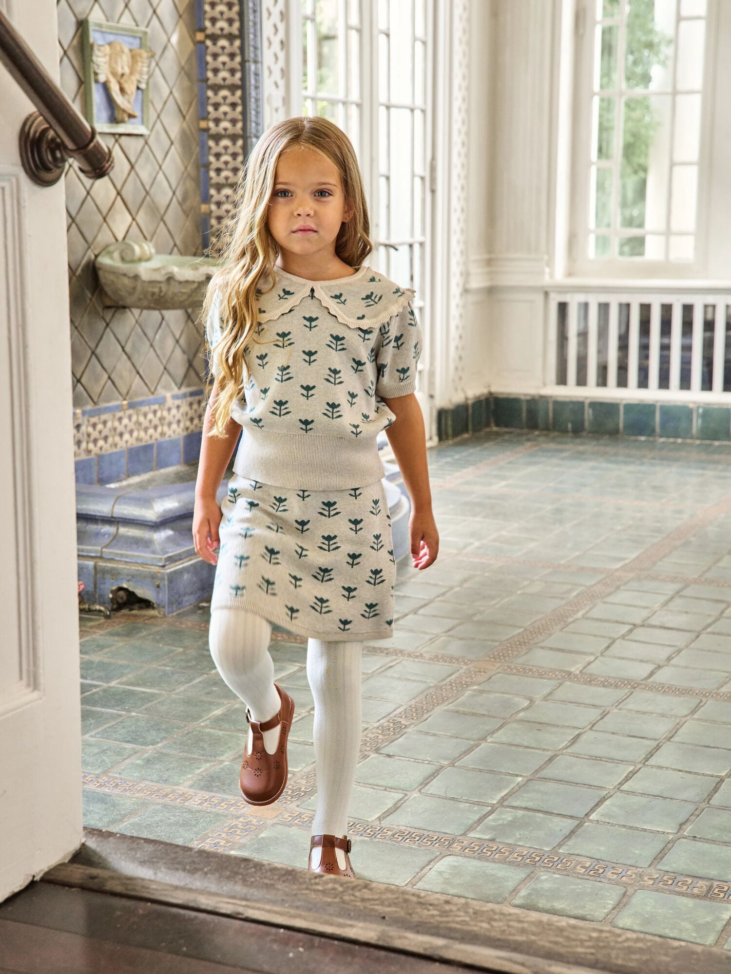 Modern Moments by Gerber Toddler Girl Scallop Sweater and Skirt Set, 2-Piece, 12 Months - 5T