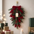 thumbnail image 2 of 2026 Christmas Indoor Home Decor Christmas Simulated Green Wreath Hanging Ornament 60cm Long Wall Door Decor For Holiday Season Indoor Outdoor Festive, 2 of 7