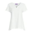 thumbnail image 4 of RealSize Women's Sharkbite Hem Tee with Short Sleeves, Sizes XS-XXXL, 4 of 6