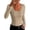 Khaki, variant on Tshirts for Women Ribbed Knit Rhinestone U-Neck Long Sleeve Slim Fit Sparkly Womens Tops White-l
