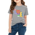 thumbnail image 5 of Piuwrlz Girl Graphic Shirts Tops Girls Short T-Shirts Sleeve Cotton Pullover Gray Size 5 Years, 5 of 10