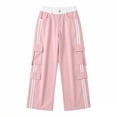 thumbnail image 4 of LEBONYARD Wide Leg Pants Woman,Women Fashion Striped Print Casual Elastic Waist Long Pants with Pocket Pink XXL, 4 of 9