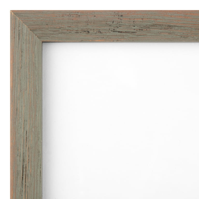 Snap Rustic 6x8 Picture Frame with White Mat For 4x6 Photo, Coastal Gray 