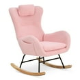 thumbnail image 5 of ARCTICSCORPION Kids Modern Elegant Teddy Fabric Gilder Rocking Chair with Adjustable Cushion, Pink, 5 of 13