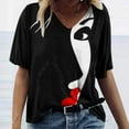 thumbnail image 4 of Women's Figure Graphic Print T-Shirt,Short Sleeve Trendy Blouse 2023 V Neck Casual Tunic Tops Loose Comfy Summer T-shirt, 4 of 5