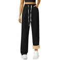 thumbnail image 2 of BILIKEYU Women's Fuzzy High Waist Baggy Wide Leg Jeans, Jeans for Women, Winter Pants for Women, Fuzzy Pajama Pants, 2 of 6