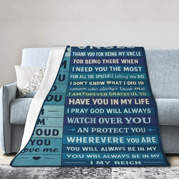 Best Uncle Thank You Uncle For The Gift Flannel Blanket for Adults – Cozy Throw for Sofa Bed or Office Use for All Seasons 50x40