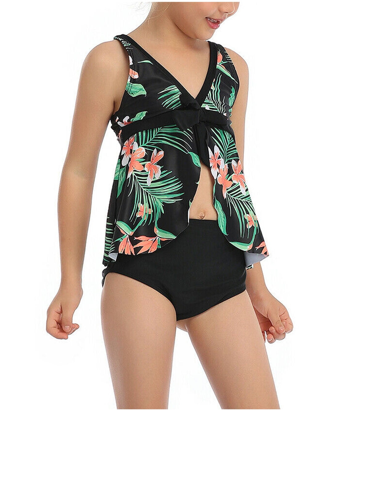 Calsunbaby Family Matching Swimwear Mother Daughter Women Kids Floral Two piece Bikini