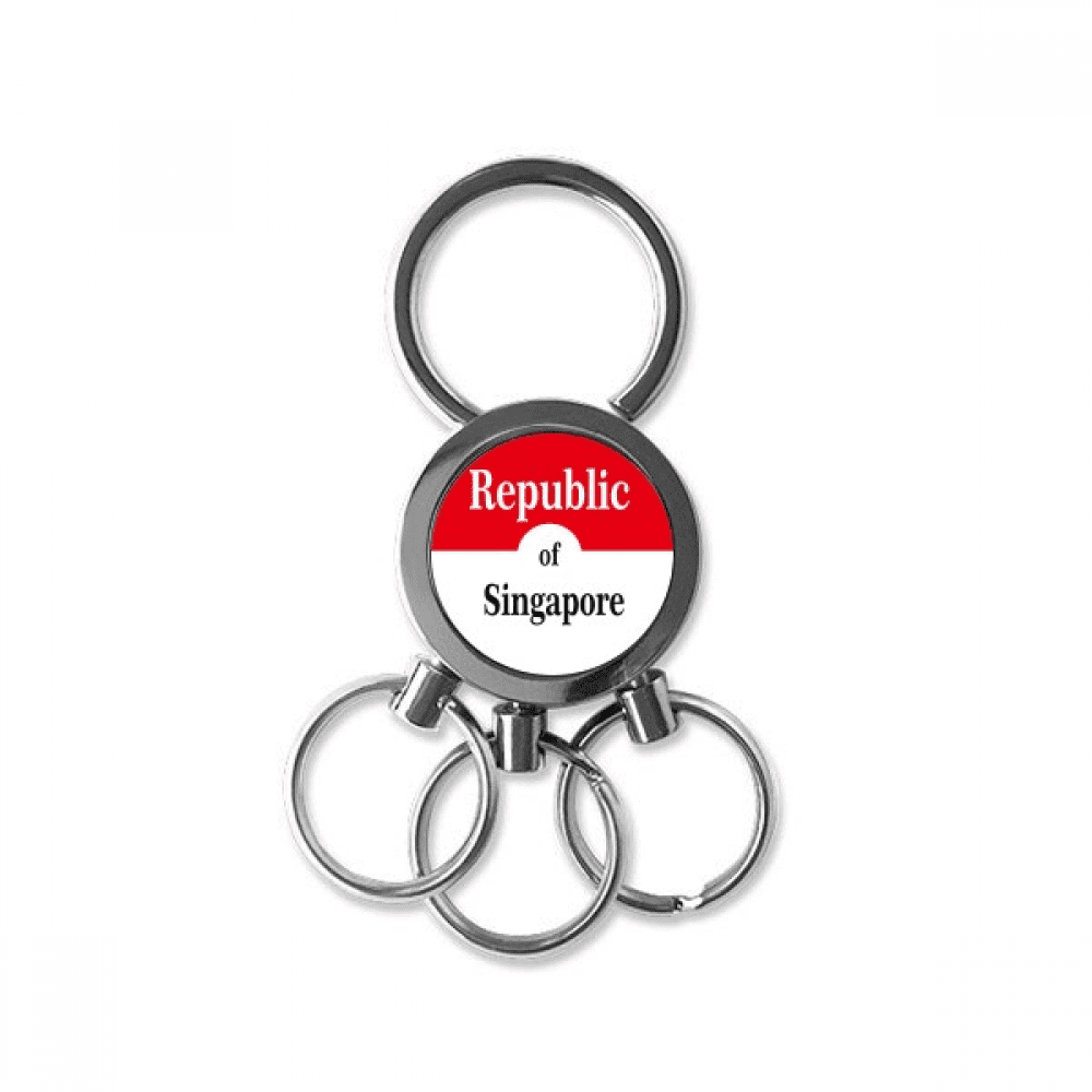 Singapore Lion City Flag Colors English Stainless Steel Metal Key
