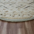 thumbnail image 5 of Ox Bay Talia 4' Round Ivory Diamond Striped Wool Indoor Area Rug, 5 of 9
