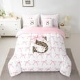 thumbnail image 2 of Castle Fairy Boys Girls Letter Monogrammed S Twin Bedding Sets 7-Piece,Kawaii Pink Bow Bedding Comforter Set Microfiber,Animal Leopard Print Breathable Sheet Sets,Breathable Home Decor,Reversible, 2 of 8