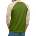thumbnail image 5 of 3/4 Sleeve Mens Casual Raglan Jersey Baseball Tee Shirt Green XL, 5 of 7