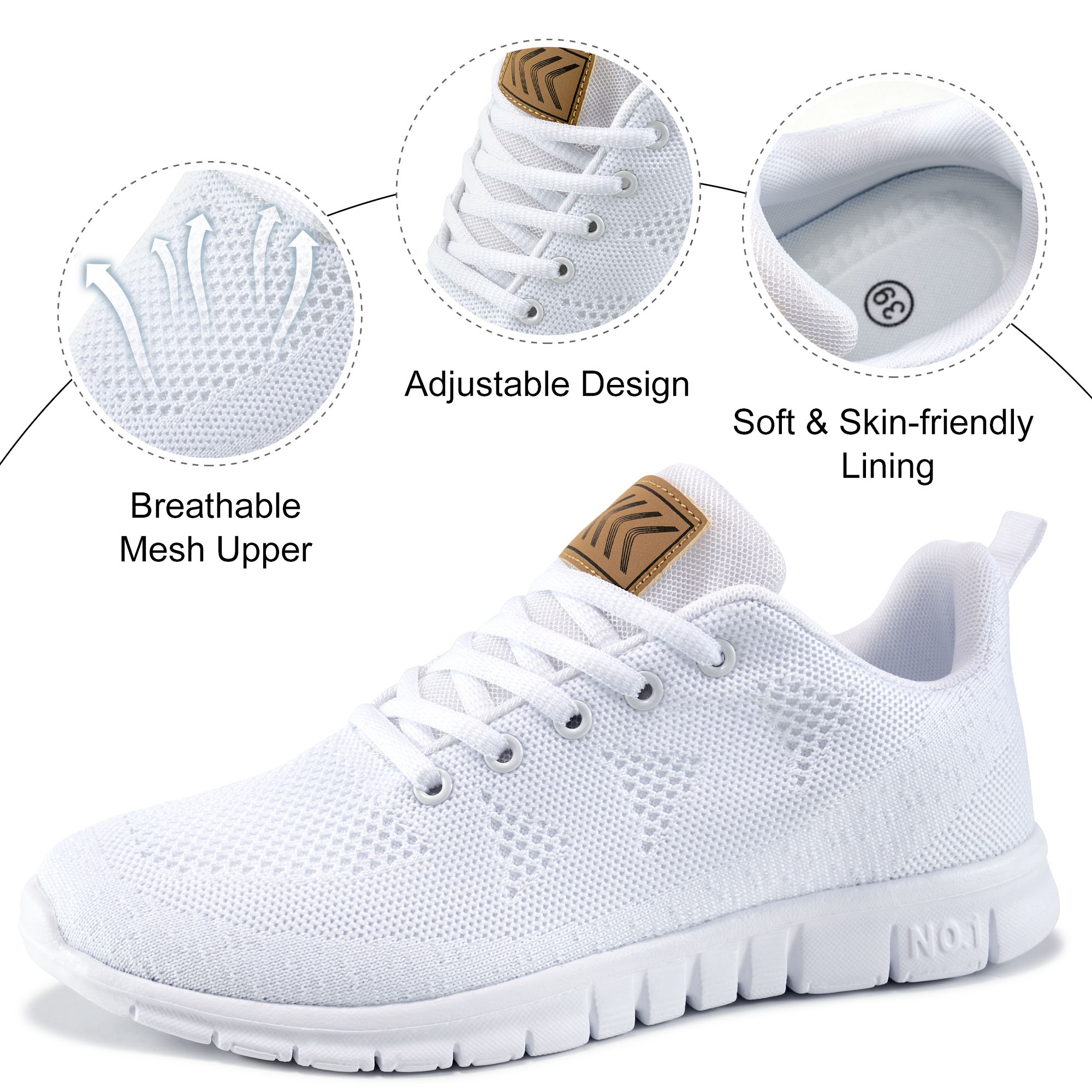 Ecetana Women's Running Shoes Breathable Mesh Sneakers photo 4