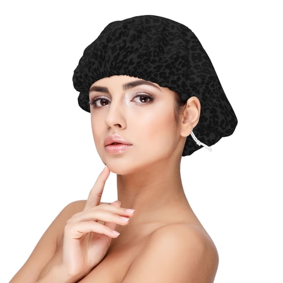Cheetah Black Leopard Sleep Cap Satin Bonnet Night Sleeping Soft Hair Turbans For Women