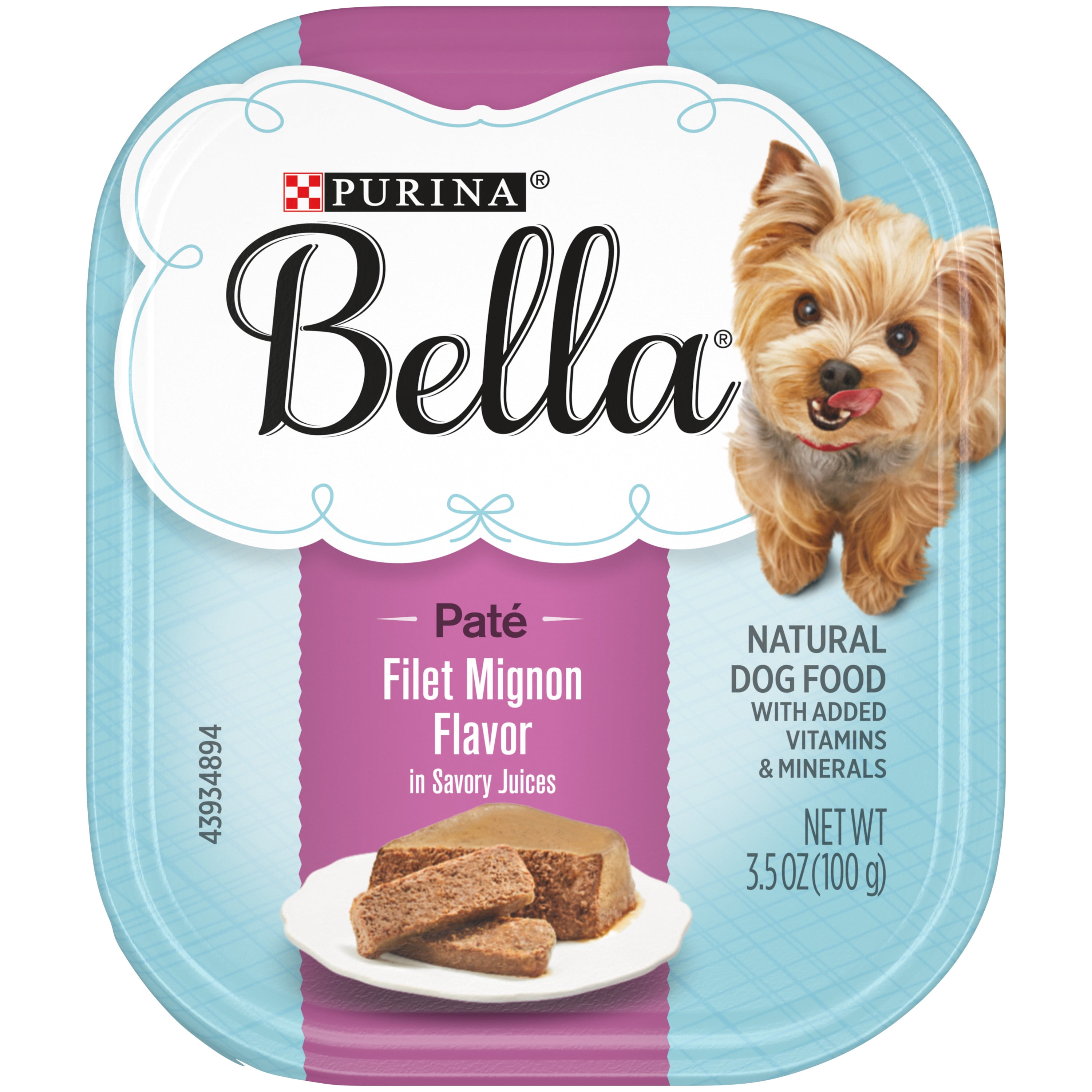 (12 Pack) Purina Bella Natural Small Breed Pate Wet Dog Food, Filet Mignon Flavor in Savory