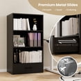thumbnail image 6 of Topbuy 4-Tier Bookcase w/Storage Drawer Modern Storage Shelf w/3-Tier Open Shelf Freestanding Display Shelf Black, 6 of 10