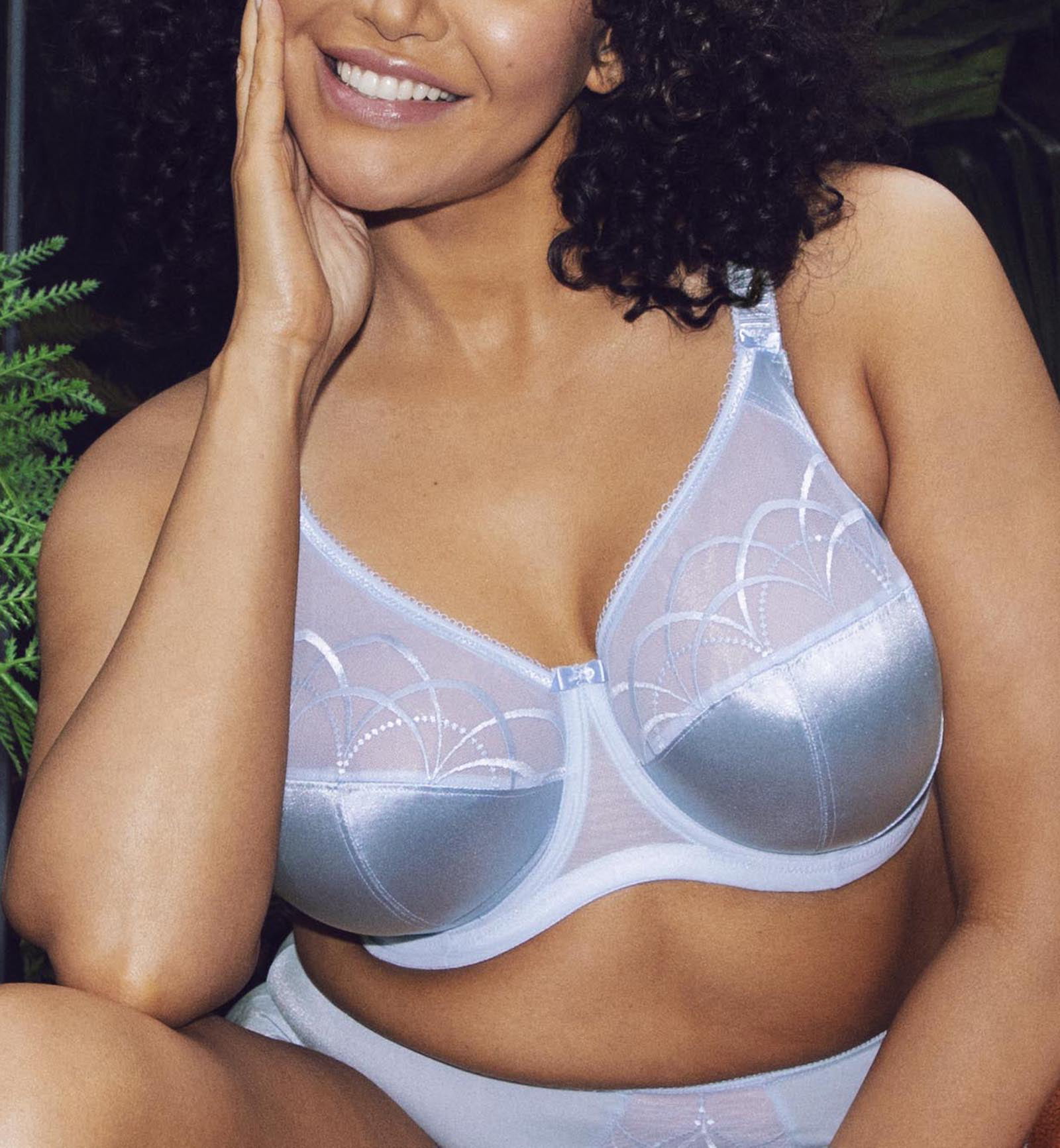 Elomi Cate Embroidered Full Cup Banded Underwire Bra (4030),46FF,Alaska 