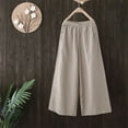 thumbnail image 2 of Buigttklop Women Loose Fitting High Waisted Cotton Linen Wide Leg Long Pants Appear Slim and Color Pants, 2 of 6