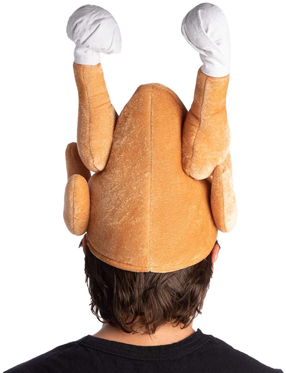 4 Pieces Turkey Hats Thanksgiving Christmas Hat with Thanksgiving Supplies Fun Plush Turkey Hat with Legs and Tail Funny Accessory Trot Accessory Toy for Teenagers Woman Man
