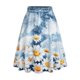 thumbnail image 1 of Falda midi de impresión de girasol Rosegal  Faldas Tallas Grandes, 1 of 5