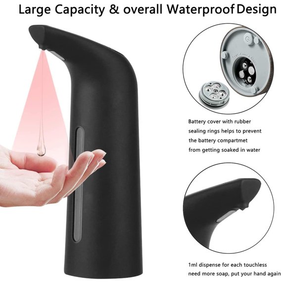Automatic Soap Dispenser IP67 Auto Liquid Soap Dispenser, Hands- Dish Soap Dispenser for Kitchen Bathroom Hotel,400ML