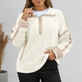 thumbnail image 2 of Yuanlong Womens Sweatshirts Color Block Half-Zip Side Stripes Sweatshirt Oversized Pullover Casual Daily Wear Cozy Tops, 2 of 4