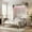 White, variant on ZAFLY Murphy Bed Queen with LED Lights, Foldable Wall Bed Frame with Gas Struts, Space-Saving Hidden Cabinet for Bedroom/Office - Brown