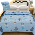 thumbnail image 2 of Ohufall Cooling Comforter Cloud Tree Print Lightweight Quilt Summer Bedding Washable Cotton Bed Quilt For Indoor Use, 2 of 7
