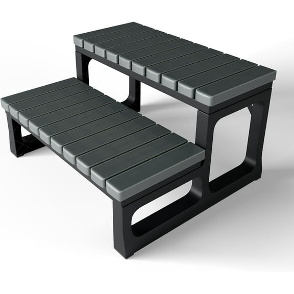 Hot Tub Steps Grey/Spa Steps for Round or Straight Sided Spa, Non-Slip Steps for Outdoor/Indoor (Grey)