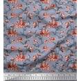 thumbnail image 1 of Soimoi Japan Crepe Satin Fabric Leaves & Peony Floral Printed Craft Fabric by the Yard 42 Inch Wide, 1 of 1