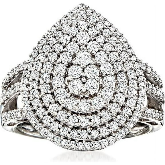Cosmic Jewel Pave Set Wedding Ring 2.4 Ct Diamond 14K White Gold Plated For Women