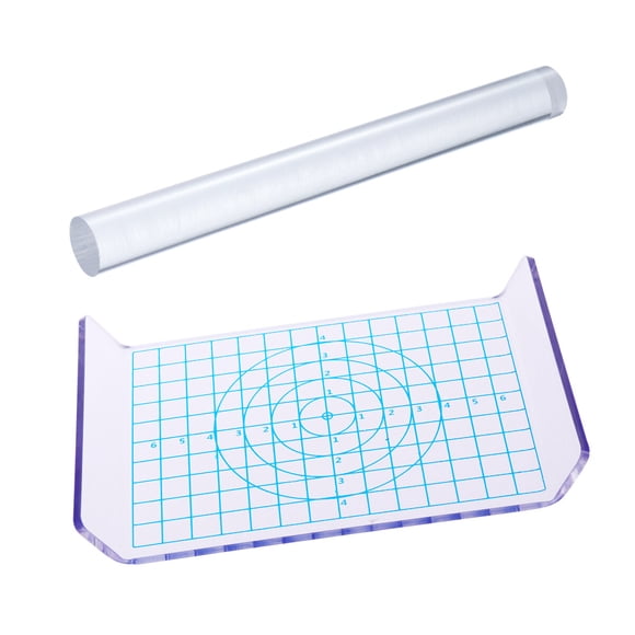 SHISUYAN 2pcs Acrylic Clay Roller Acrylic Sheet Board with Grid Essential Modelling Clay Tools