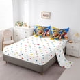 thumbnail image 5 of Castle Fairy Football Print Twin Bedding 7-Piece, Hippie Splash Bedding Comforter Set, White Blue Orange, 5 of 7