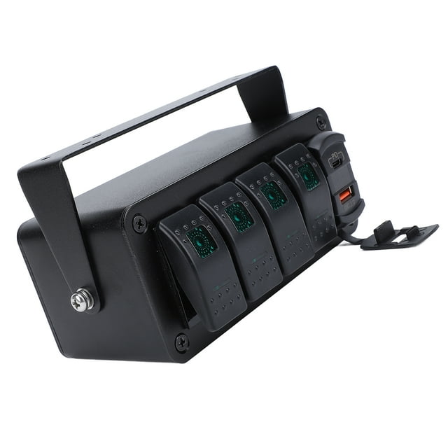 Panneau de Commutation à Bascule 4 Gang PD Type C QC3.0 USB Étanche Ajustement Universel Voiture Camion Bateau RV UTV ATV