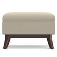 thumbnail image 6 of Owen 34 inch Wide Mid-Century Modern Coffee Table Storage Ottoman in Natural Linen Look Fabric, 6 of 8