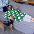 thumbnail image 3 of Wearable Oversized Blanket,Green Dinosaurs Pattern Wearable Blanket Hoodie for Adults,Cozy Hooded Blankets with Super Pockets,Super Warm Fuzzy Pullover for Women & Men, 3 of 6