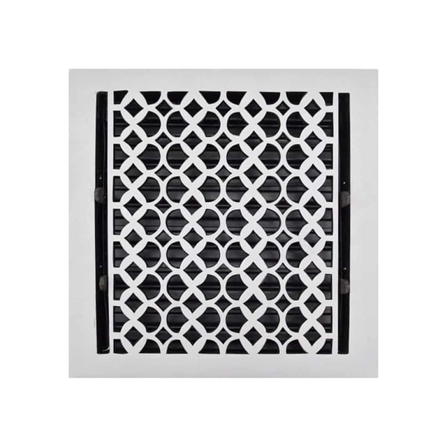 Prima Decorative 10” x 10” (VR-100) Cast Aluminum Floor Register with Damper – Tudor Mushroom Vent Cover, Decorative HVAC Grille for Floors, Walls & Ceilings – Repaintable, Black, Brown, White