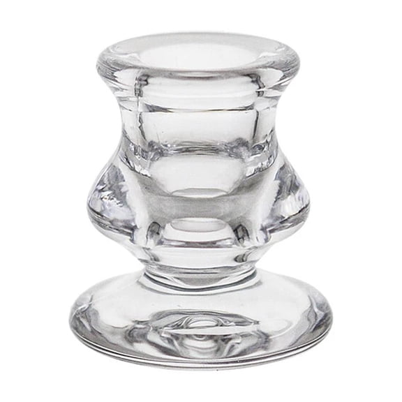 Mega Candles - 2.25" Taper Glass Candle Holder - Clear, 1Pc