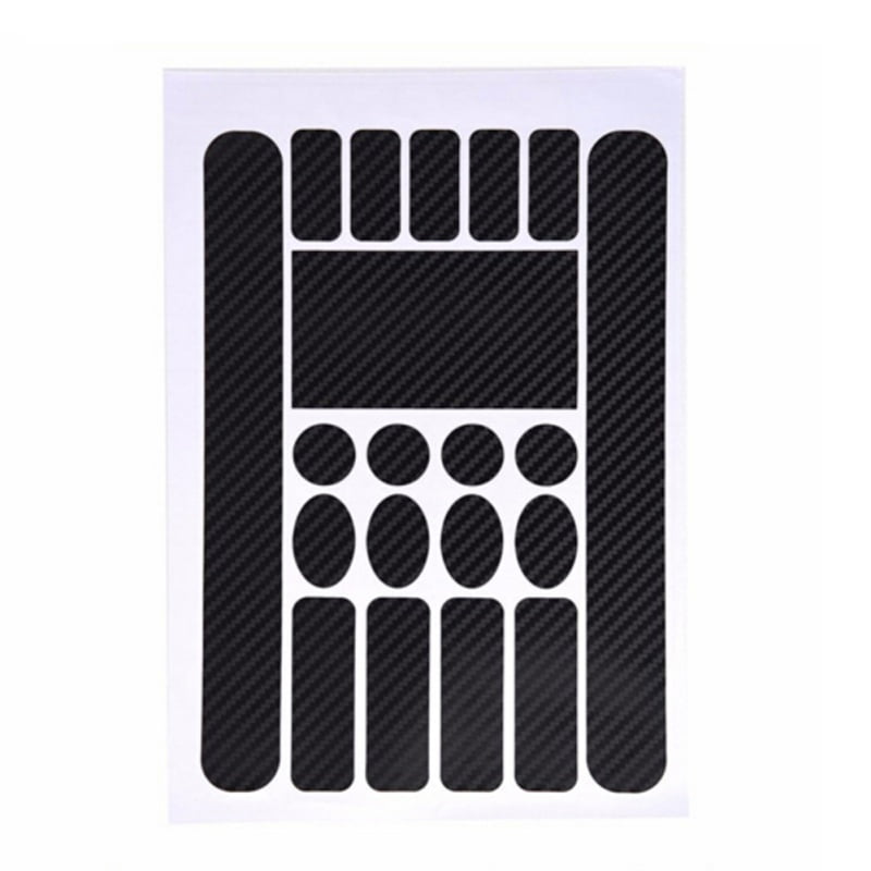Circles Rectangle and Strip Shapes 20Pcs Bicycle Chainstay and Frame Protectors Decal Stickers Kit Including Ovals Carbon