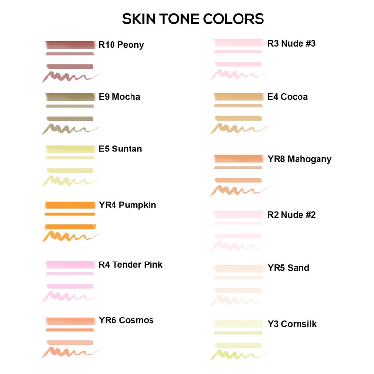 12 color skin tones dual head