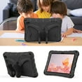 thumbnail image 5 of Kids Case for All-New Fire 7 Tablet (12th Generation, 2022 Release) Latest Model, Cute Butterfly Design Soft EVA Rubber Kicksand Shoulder Strap Lightweight Kids Friendly Case for Girls Boys, Black, 5 of 6