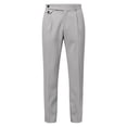 thumbnail image 4 of RYDCOT Men's Classic-Fit Expandable-Waist Pleated Dress Pant Straight-Leg Golf Pants Gray, 4 of 9