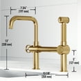 thumbnail image 5 of VIGO Cass Single-Handle High-Arc Widespread Bridge Kitchen Faucet with Pull-Out Side Sprayer in Matte Brushed Gold-VG02050MG, 5 of 17