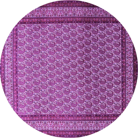 Ahgly Company Indoor Round Persian Purple Traditional Area Rugs, 7' Round