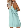 thumbnail image 7 of Womens Tennis Dress Workout Mini Dress with Shorts Sleeveless Spaghetti Straps Golf Athletic Dresses Light Blue L, 7 of 7