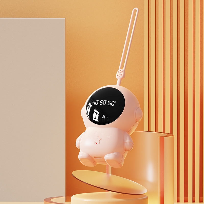 Portable USB rechargeable hand warmer, constant temperature at 55 ℃ , with ambient light, 2-speed temperature adjustment, continuous heating for 2 hours.